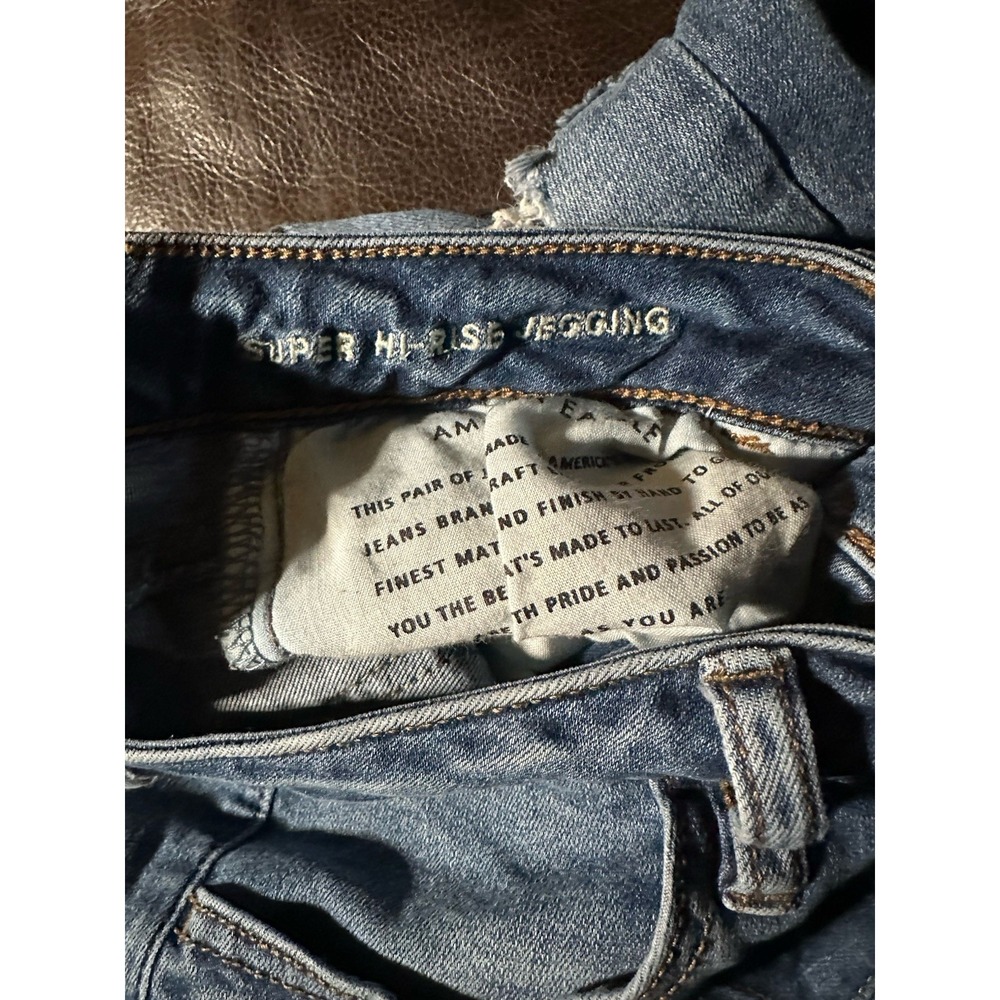 American Eagle Next Level Stretch Women's Distressed Hi Rise Jegging Sz 6 Short - Picture 5 of 12